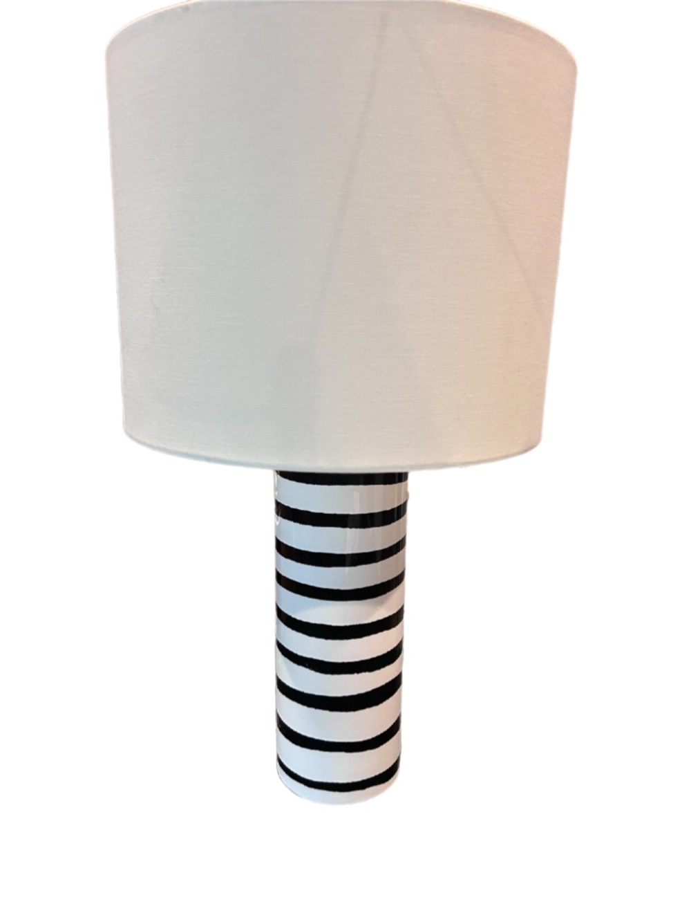Kate Spade New York Black White Stripe Ceramic Lamp 2020 w/ Shade